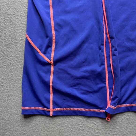 Nike Women's Hydro Rash Guard Short Sleeve Blue and Pink Full Zip - Size Medium - Picture 3 of 9